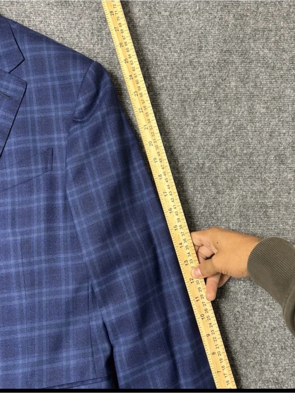 Ermenegildo Zegna Men’s Blue Checkered Wool Blazer Sz 7-50R